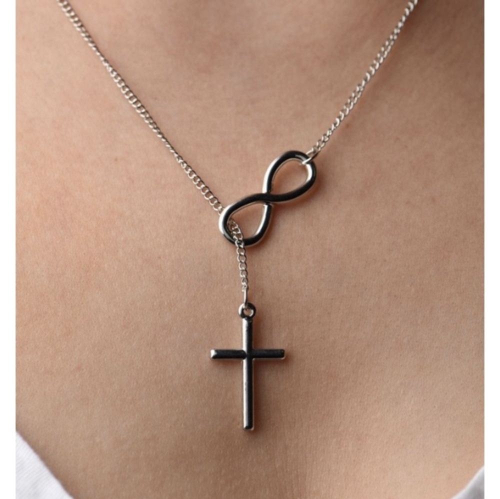 Christian Designs Cross and Infinity Sign Necklace